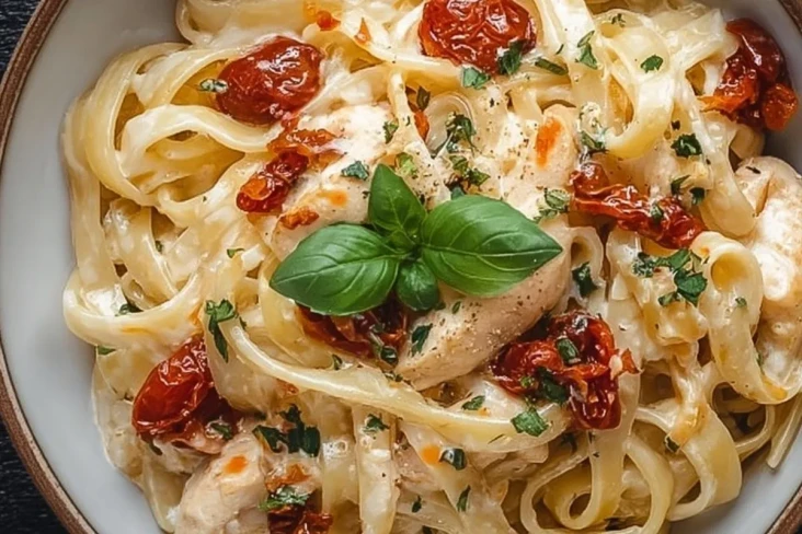 fettuccine-alfredo-mit-hahnchen-und-getrockneten-tomaten