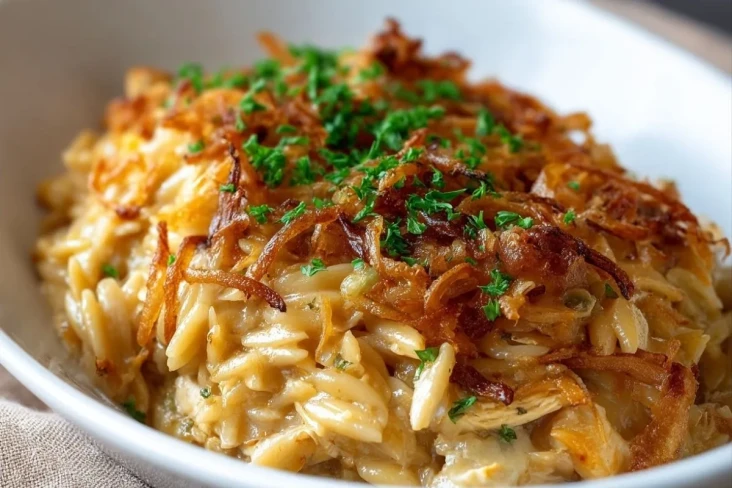 franzosisches-zwiebel-hahnchen-orzo-auflauf