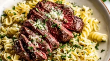 knoblauchbutter-steak-mit-blitznudeln