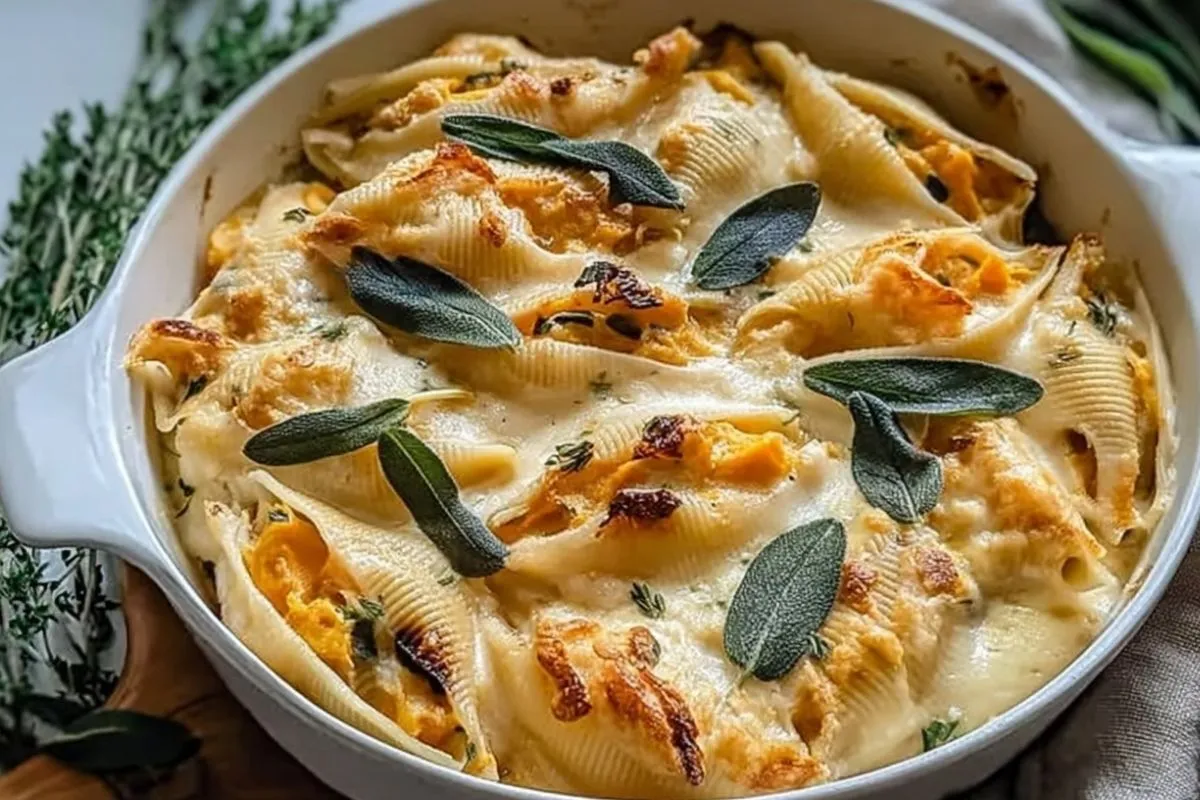 mit-kurbis-und-gouda-gefullte-muschelnudeln-mit-brauner-butter-salbei-alfredo-sose